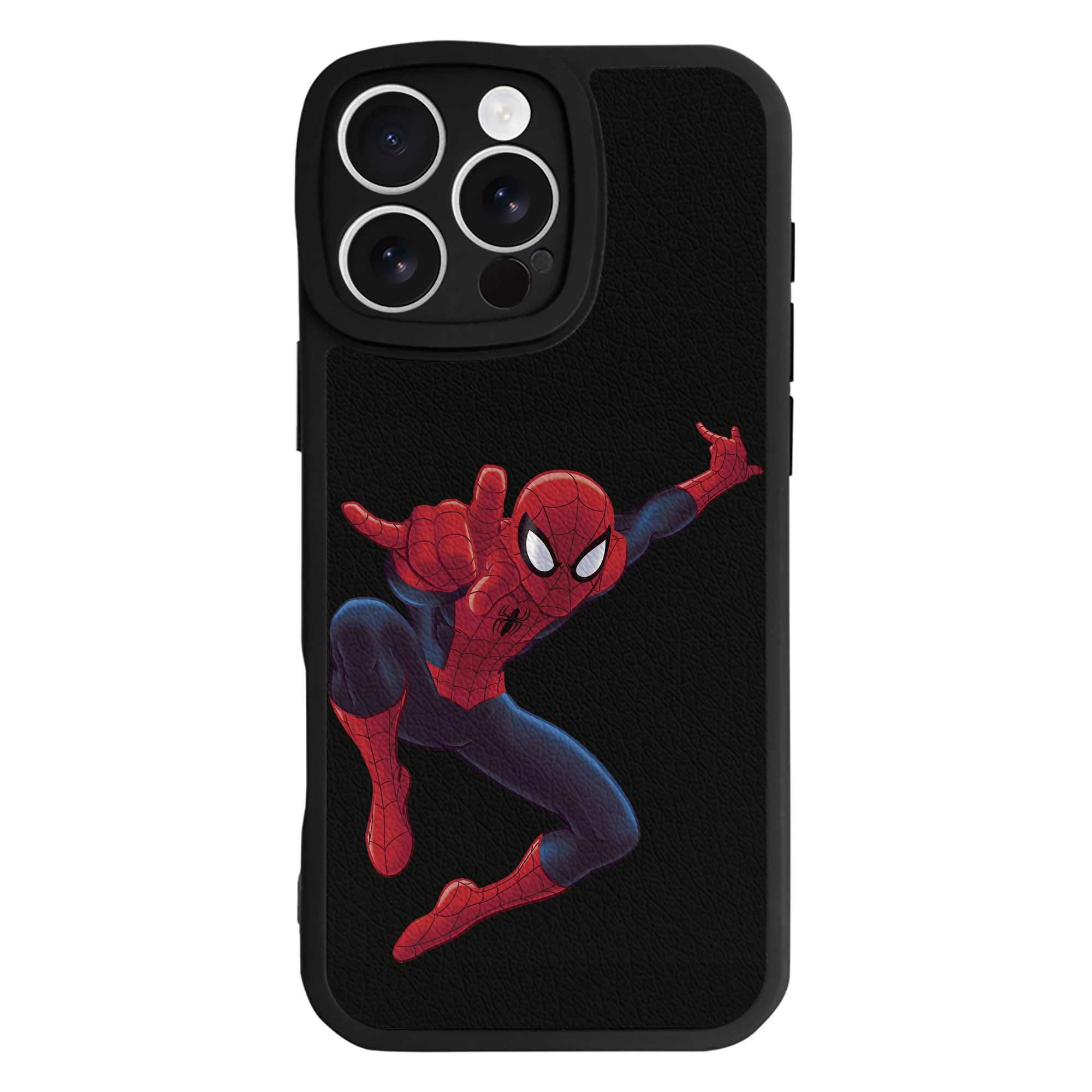 Spider Man スパイダーマン 【iPhone 16シリーズ対応】シリコンスマホケース（レザー調） 材質：シリコン